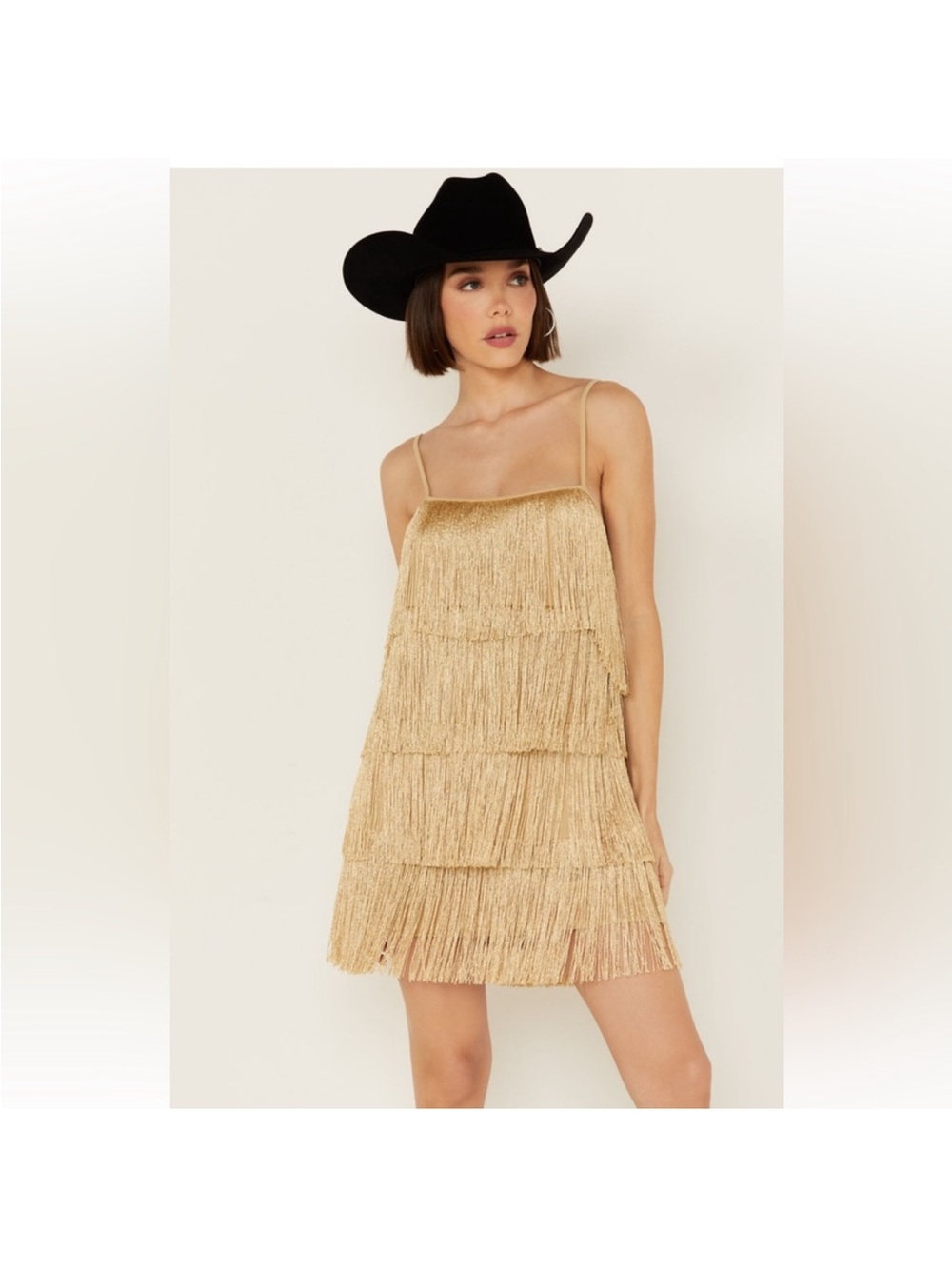 Show Me Your MuMu Gold Fringe Mini Dress